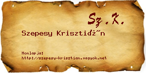 Szepesy Krisztián névjegykártya