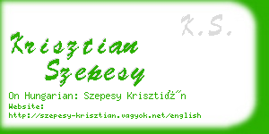 krisztian szepesy business card